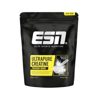 Abbildung von ESN, Ultrapure Creatine Monohydrate, 500 g, 142 Portionen, mikrofein und perfekt löslich, geprüfte Qualität made in Germany