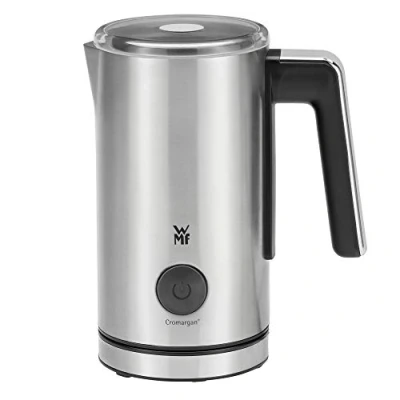 Abbildung von WMF Stelio Milchaufschäumer elektrisch (500 Watt, 150 250 ml, Antihaftbeschichtung, kabellos, für Milchschaum heiss und kalt, heiße Schokolade) cromargan matt/silber