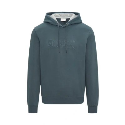 Abbildung von s.Oliver LOGO Kapuzenpullover, Herren, Größe: Small, Schiefergrau