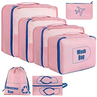 Abbildung von AiQInu Koffer Organizer Set 7 teilige Wasserfester Packwürfel Kofferorganizer Packtaschen Packing Cubes Schuhbeutel Kleidertaschen für