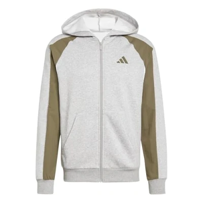 Abbildung von adidas Herren Seasonal Essentials Colorblock Full Zip Hoodie, medium Grey Heather, 3XL