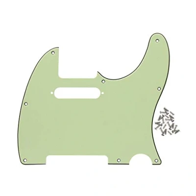 Abbildung von IKN 8 Loch 3 lagig Mintgrün TL Pickguard Single Coil Neck Hole Schnittschutzplatte mit Befestigungsschrauben für den Austausch von US/Mexiko Standard TE Plate