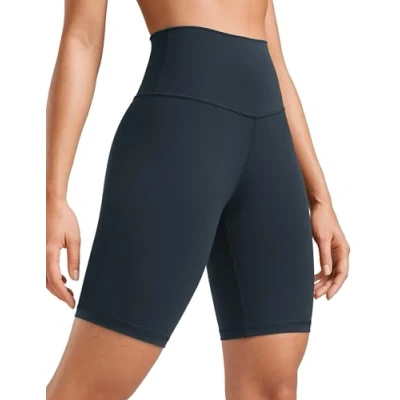 Abbildung von CRZ Yoga Womens Kurze Sporthose Laufshorts Sommer Radlerhose High Waist Fitness Shorts ButterLuxe 20cm Echte Marine 38
