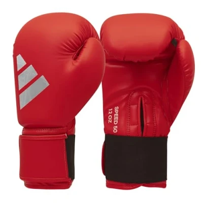Abbildung von adidas Boxhandschuhe Speed 50, Erwachsene, Boxing Gloves 16 oz, Punchinghandschuhe komfortabel und langlebig, rot
