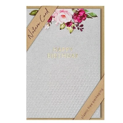 Abbildung von bsb Karte zum Geburtstag Nature Card Nachhaltige Karten Geburtstagskarten mit Umschlag Geburtstagskarte Frauen &amp; Männer Glückwunschkarte 11,5 x 17 cm