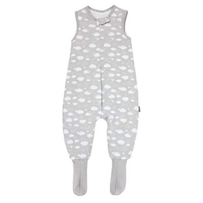 Abbildung von TupTam Baby Winter Schlafsack mit Beinen und Füßen OEKO TEX zertifizierte Materialien, 2.5 TOG, Unisex, Farbe: Wolken Grau, Größe: 92 98