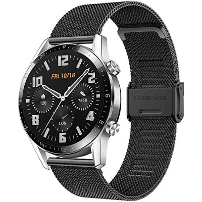 Abbildung von Songsier Armband Kompatibel mit Huawei Watch GT2 Pro 46mm/Watch GT Active/Watch 2 Classic/Galaxy 3 45mm/Galaxy 46mm/Gear S3/Gear 2, 22mm Rostfreier Stahl Ersatzarmband