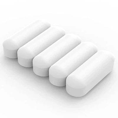 Abbildung von Labasics 5 Teiliges PTFE Magnetrührstäbchen Set, 10 mm Ummantelte Weißer Laborrührer für Rührwerke, PK