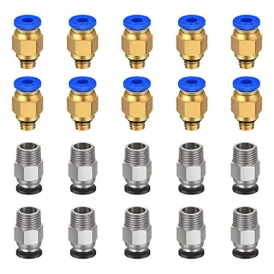 Abbildung von Tuzuk PC4 M6 Pneumatische Armatur, Push to Connect + M10, gerade schnelle Montage für 3D Drucker, Bowden Extruder (20 Stück)