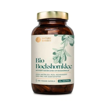 Abbildung von Bio Bockshornkleekapseln 180 Kapseln hochdosiert / 2600 mg hochwertiges Bockshornklee Samenpulver pro Tagesdosis Vegan, Zertifiziert &amp; Nachhaltig im Glas