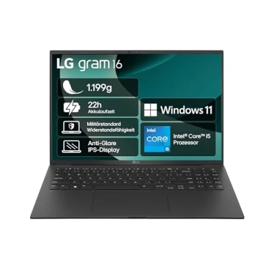 Abbildung von LG Notebook »gram 16«, 40,6 cm, / 16 Zoll, Intel, Core i5, Iris Xe Graphics, 1000 GB SSD