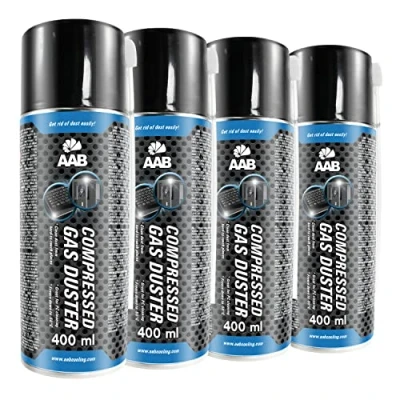 Abbildung von AABCOOLING Reinigungsspray 4 x 400ml, Druckluftreiniger, Druckluft aus der Dose, Reinigung von Tastatur, PC, Keyboard, Bildschirmen, Kopierer, Computergehäuse, Duster, Luft druck, Reiniger, Pressluft