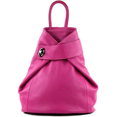Abbildung von modamoda de T179 ital: Damen Rucksack Tasche aus Leder, Farbe:Pink