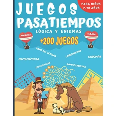 Abbildung von juegos Pasatiempos Lógica y enigmas: para niños 7 10 años Más de 200 Rompecabezas, enigmas, logicà, sopas letras, laberintos, sudokus más. Un regalo ideal los niños.