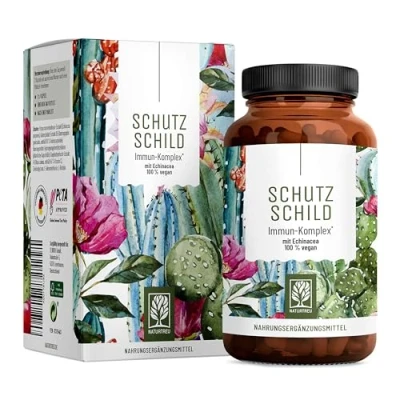 Abbildung von Immunsystem Komplex 500mg Echinacea mit Vitamin C Zink Selen L Histidin &amp; Kalmegh stärken * vegan ohne Zusätze 120 Purpurea Kapseln für 60 Tage