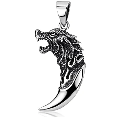 Abbildung von MATERIA by Matthias Wagner Wolfszahn Anhänger Männer 925 Sterling Silber massiv schwarz KA 76
