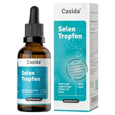 Abbildung von Casida® Selen Tropfen hochdosiert Natriumselenit vegan &amp; frei von unerwünschten Zusatzstoffen 50 ml
