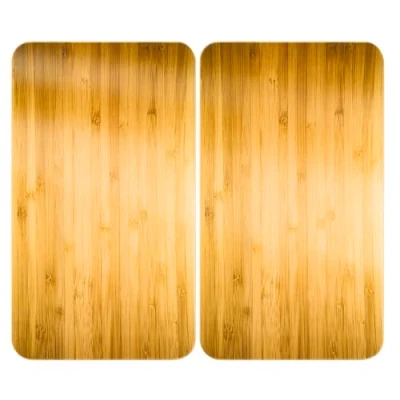 Abbildung von Glasabdeckplatte Universal Holz Optik, 2er Set