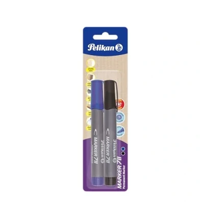 Abbildung von Pelikan 950170 Permanent Marker 711, 2 Stück schwarz/blau