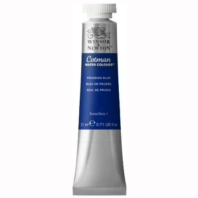 Abbildung von Winsor &amp; Newton 0308538 Cotman Aquarellfarbe mit ausgezeichneter Transparenz, Farbkraft und Verarbeitungseigenschaften, Wasserfarbe 21ml Tube Preußischblau