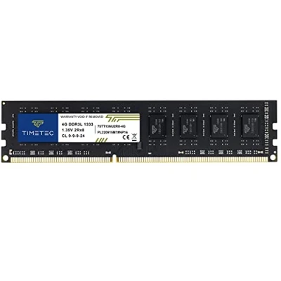 Abbildung von Timetec 4GB DDR3 1333MHz PC3 10600 Non ECC Unbuffered 1.5V CL9 2Rx8 Dual Rank 240 Pin UDIMM Desktop PC Arbeitsspeicher RAM Modul Upgrade