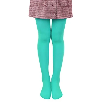 Abbildung von L&amp;K II Mädchen Ballett Strumpfhose Tanzstrumpfhose mit Fuß 80 DEN Blickdicht Mikrofaser Farbig 27251 Grün 110/116