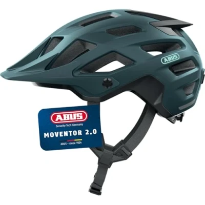 Abbildung von ABUS MTB Helm Moventor 2.0 komfortabler Fahrradhelm fürs Gelände All Mountain für Damen und Herren Blau Matt, S
