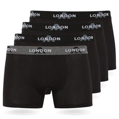 Abbildung von FM London Hipster 4 PACK Panties, Herren, Größe: Small, Black