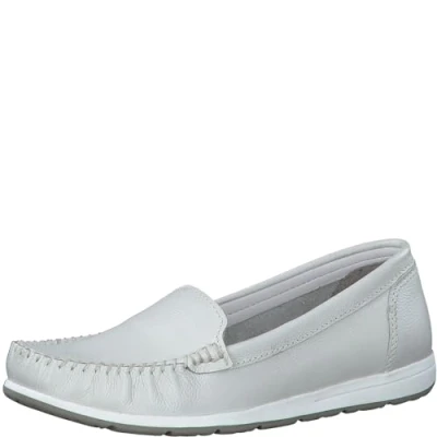 Abbildung von MARCO TOZZI Damen Mokassins aus Leder Bequem, Weiß (White), 37 EU