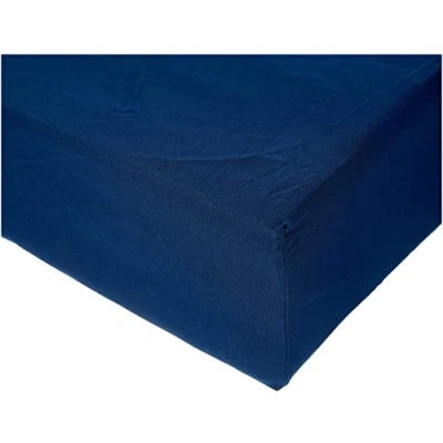 Abbildung von Amazon Basics Spannbettlaken, 150 x 200 30 cm, Mikrofaser, Spannbetttuch Matratzenhöhe bis Marineblau