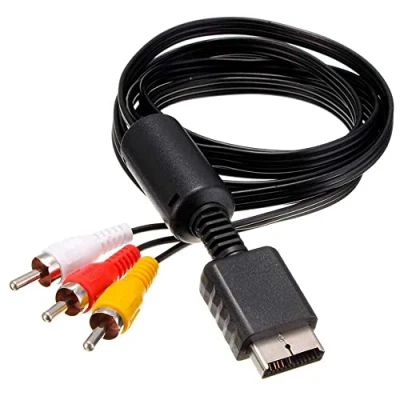 Abbildung von OcioDual TV AV Audio Video 3 Cinch Kabel 1.8 m Kompatibel mit PS1 PSX PS2 PS3 Schwarz RCA Replacement Analog Composite Cable