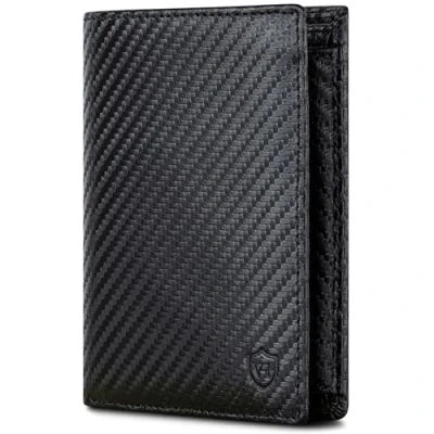 Abbildung von VON HEESEN Leder Geldbörse RFID Schutz I Echtleder Geldbeutel für Damen &amp; Herren Portemonnaie Brieftasche Wallet Portmonee (Carbon Schwarz)
