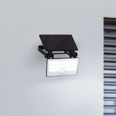 Abbildung von LED Solar Außenwandstrahler Luton Sensor, schwarz, B 19 cm