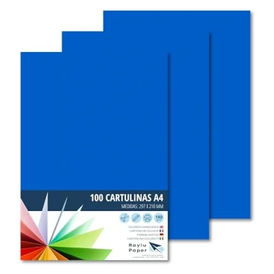 Abbildung von RAYLU PAPER Tonpapier A4, 100 Stück Kartonpapier 180g/m², 210 x 297 mm, professionelle farbige Kartons für Büro, Kopierpapier, Buntes Papier zum Basteln (Marineblau)
