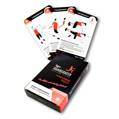 Abbildung von figgrs® Fitnessband 57 Trainingskarten mit 50 Fitness Übungen zur Steigerung Von Kraft &amp; Stabilität Aller Muskeln I Sport für zuhause überall Anfänger bis Profi