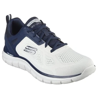 Abbildung von Skechers Herren Track Broader Sneaker, Off White Engineered Mesh Pu Navy Trim, 39 EU