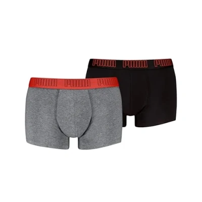 Abbildung von Puma MEN Everyday Trunks 2 PACK Panties, Herren, Größe: XL, Mid grey melange/black