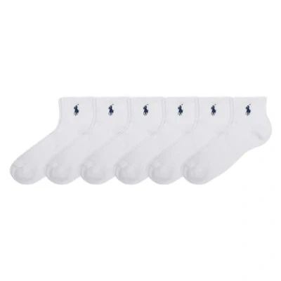 Abbildung von Polo Ralph Lauren Damen Performance Cotton Ankle Socks 6 Pair Pack Breathable Mesh &amp; Sport Cushioning Cushion Quarter, Weiss/opulenter Garten, 36.5 43 EU (6er