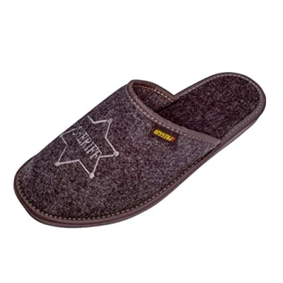 Abbildung von APREGGIO Hausschuhe Herren Filzpantoffeln Pantoffeln Filz Slippers Indoor Herrenschuhe Winter Männer Dunkelgrau Größe 44 EU