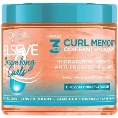 Abbildung von L&#039;Oréal Paris Feuchtigkeitsspendendes Stylinggel für 3 Tage Curl Memory lockiges Haar feuchtigkeitsspendende Locken Rizinusöl ohne Silikon Elseve Dream Long Curls 400 ml