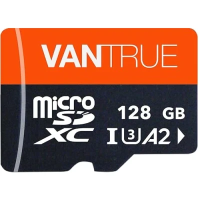 Abbildung von VANTRUE 128GB microSD Speicherkarte, UHS I U3 A2 4K, inkl. Adapter, Kompatibel mit Dashcam, Smartphone, Tablet, Action Camera und Überwachung Kamera (128G)
