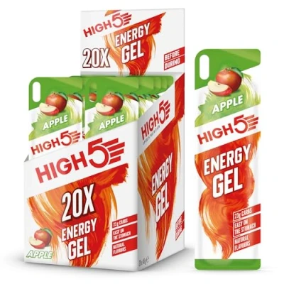 Abbildung von HIGH5 Energy Gel, Energie Gel im schnell zu öffnenden Portionsbeutel, mit natürlichem Fruchtsaft Schwarze Johannisbeere Multipack 20 x 40g