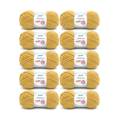 Abbildung von Gründl Shetland Wolle (modisches und weiches Strickgarn aus 80% Polyacryl 20% Wolle, 100 g / 170 m, Nadelstärke: 7 8, 10 x g), curry