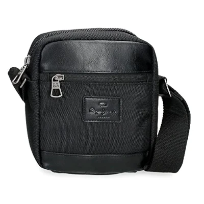 Abbildung von Pepe Jeans Sander Schwarze Umhängetasche 15x19,5x6 cm Polyester mit Kunstlederdetails