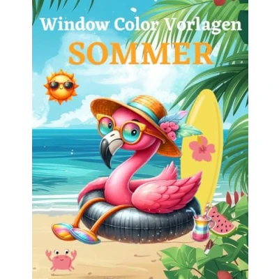 Abbildung von Window Color Vorlagen Sommer: Liebevoll gestaltete und abwechslungsreiche Sommermotive Für Kinder ab 5 Jahren Erwachsene Schablonen Mädchen, Jungen Fensterbilder Wiederverwendbar