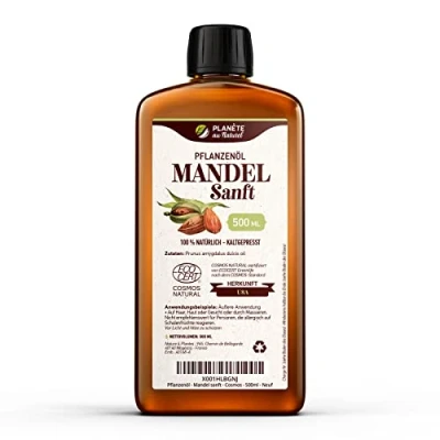 Abbildung von Mandelöl süß 500ml 100% Rein, Natürlich &amp; Kaltgepresst