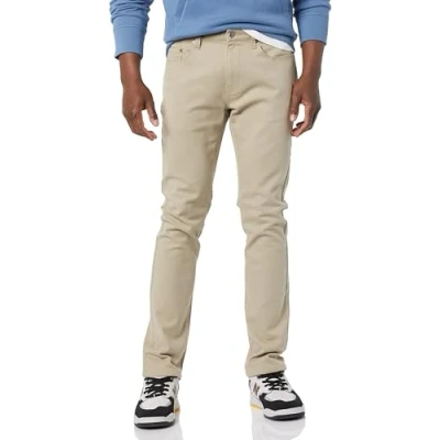 Abbildung von Amazon Essentials Herren Stretchjeans, Skinny Passform, Helles Khakibraun, 38W / 28L