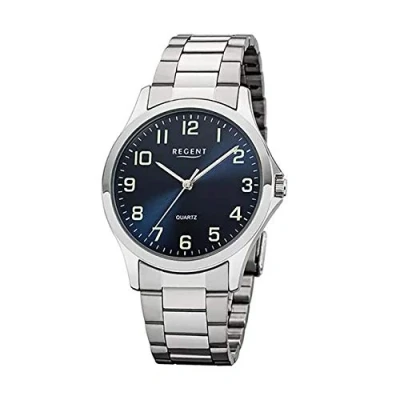 Abbildung von Regent Herren Analog Quarz Uhr mit Edelstahl Armband 11150619