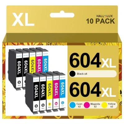 Abbildung von HALLOLUX 604 Druckerpatronen XL Kompatibel für Epson Patronen 604XL Multipack XP 2205 3200 4200 3205 4205 Workforce WF 2930 2935 2910 (10er Pack)