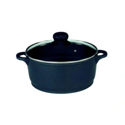 Abbildung von Karl Krüger 22016TH Aluguss Fleischtopf Leipzig mit Thermogrips, 16 cm, Schwarz